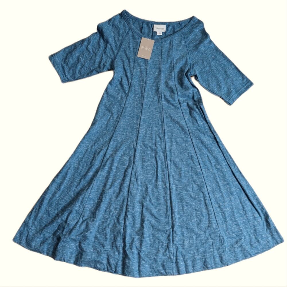 Anthropologie Ganni 3/4 Sleeve Fit and Flare Sheath Space Dye Dress NWT